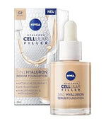 NIVEA 3-in-1 Hyaluronic Serum Foundation Medium (30 ml), Anti-Age Makeup for Younger Looking Skin, Moisturising and Gives a Naturally Even Complexion