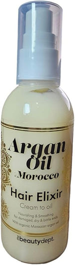 The BeautyDept. Hair Elixir with Organic Moroccan Argan Oil Nourishes Softens and Repairs Damaged Hair 100 ml