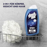 Duschdas 3-in-1 Sport Shower Gel and Shampoo with Sporty Fresh Fragrance Dermatologically Tested (3 pieces-250ml×3=750ml) - Aegean Vibe