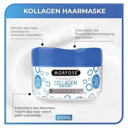Morfose Collagen Hair Mask 500 ml - Intensive Care for Dry & Brittle Hair