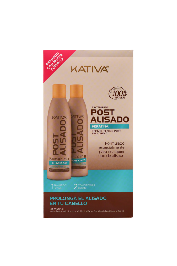 KATIVA POST ALISADO Conditioner and Shampoo Salt Free 250 ml + 250 - Aegean Vibe