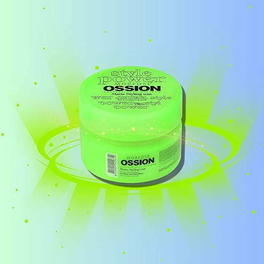 Morfose Ossion Hair Styling Wax - Strong Hold, Matte Finish for Long Lasting Stylings, 100 ml (Green Packaging)