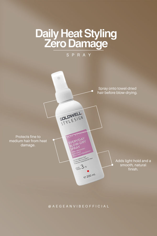 Goldwell StyleSign Heat Styling Blow Dryer Spray 200 ml – Ideal for Fine to Medium Hair