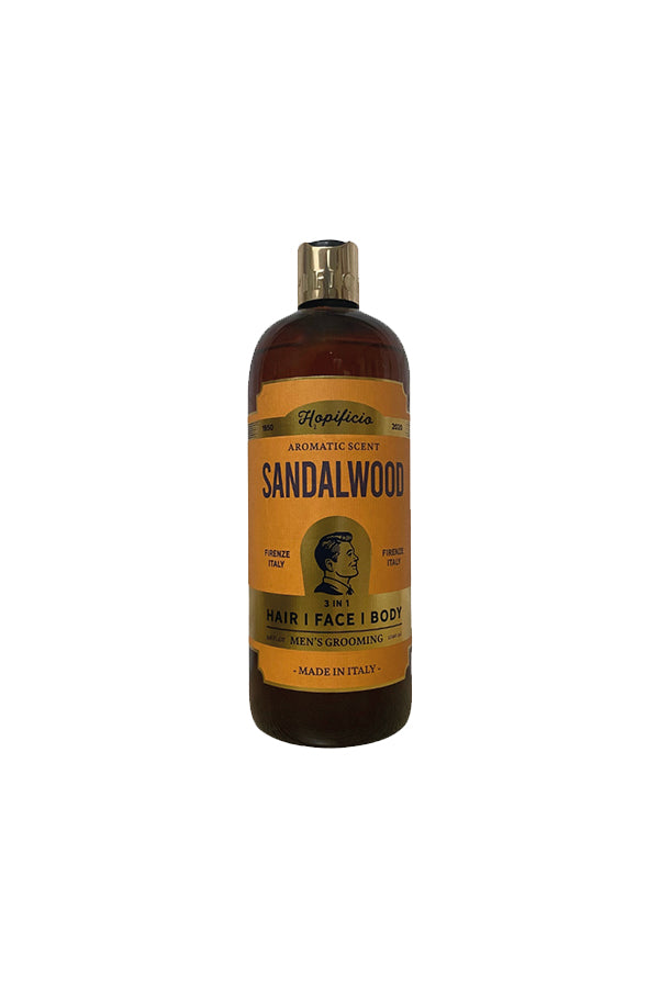 Hopificio Sandalwood 3in1 Liquid Soap 1000 ml – Luxurious Cleansing for Hands, Body & Hair