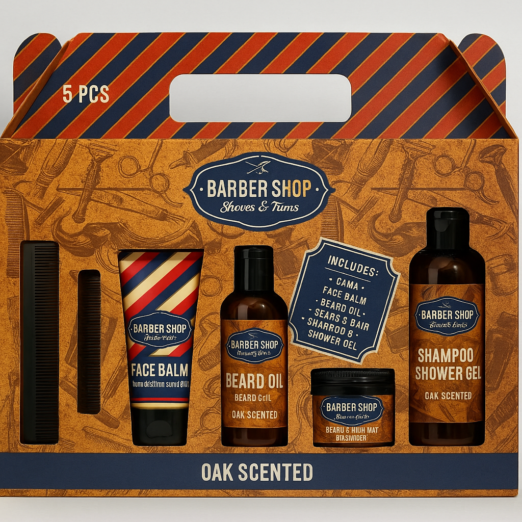 Barber Shop Oak Scented Gift Set with 5 pieces