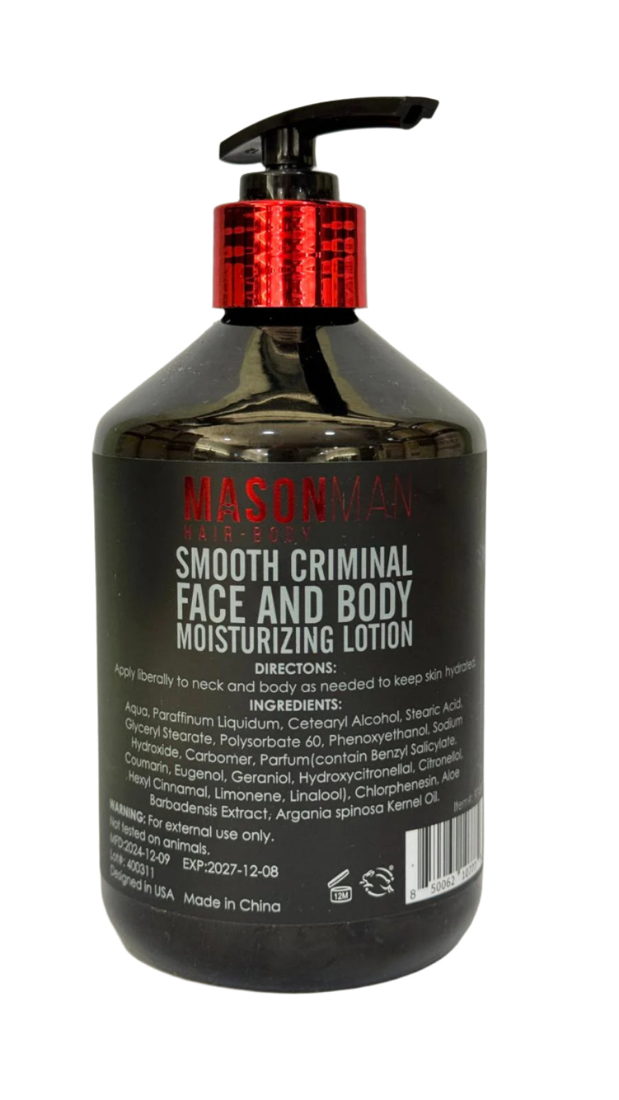 Mason Man Hair Body Face Moisturizing Lotion with Aloe & Argan Oil 500 ml