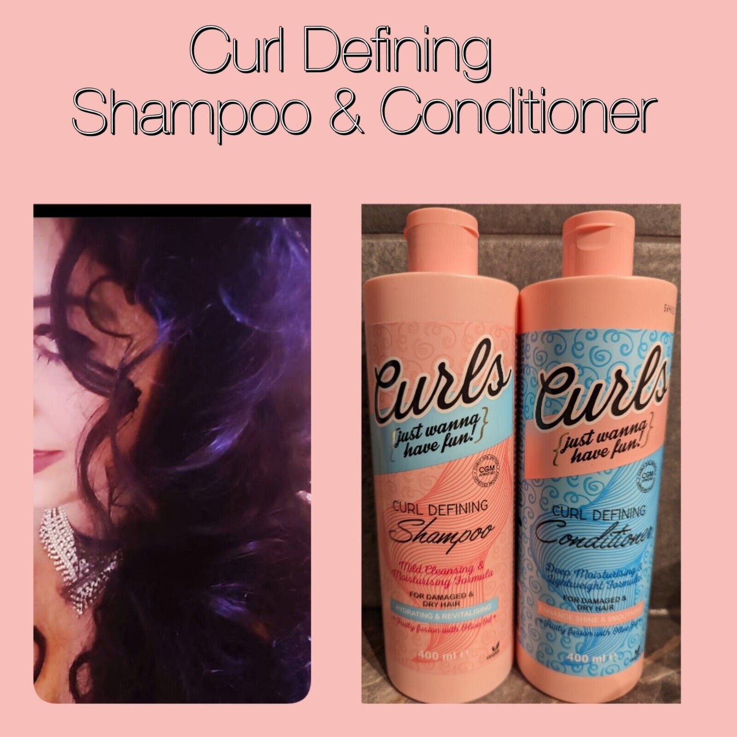Curls Hydrating and Revitalising Curl Defining Shampoo for Damaged & Dry Hair 400 ml