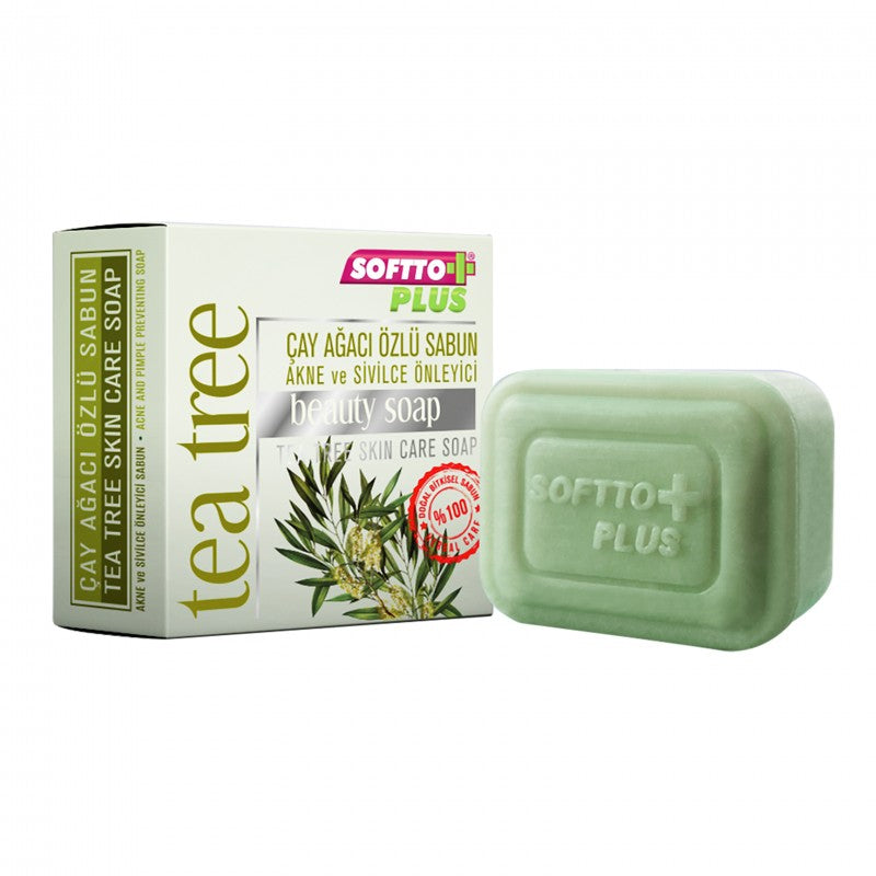 SOFTTO PLUS Tea Tree Extract Acne and Pimple Preventive Soap 100 gr - Aegean Vibe